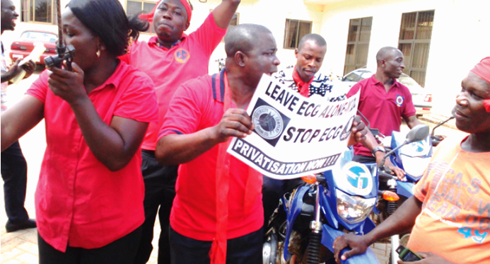 ECG workers in Accra, Oda protest against privatisation of company